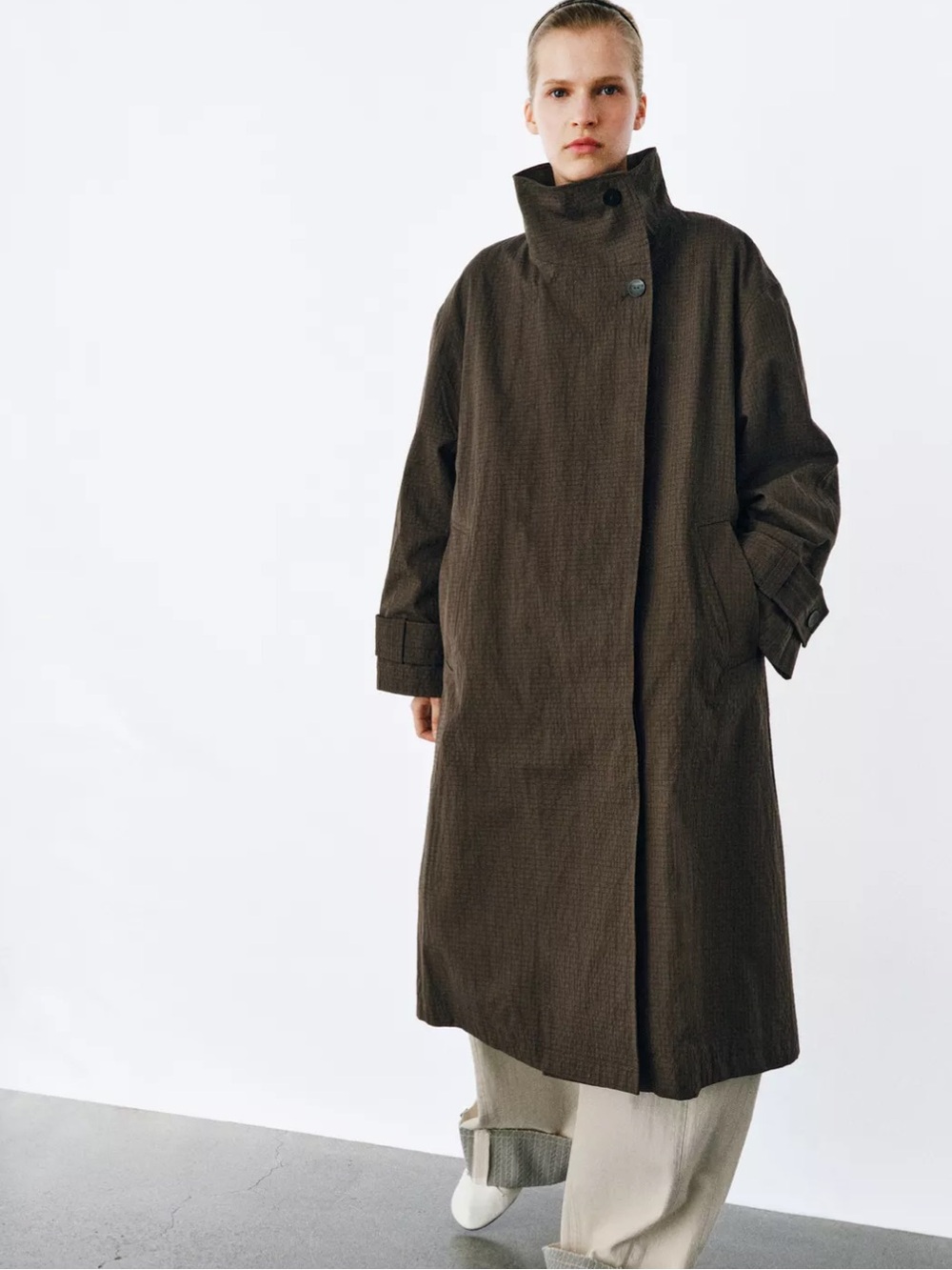 ❗️LAST CHANCE❗️ZARA ZW Oversized Plaid Trench Coat NWT